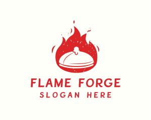 Flame Cloche Restaurant logo design