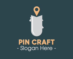 Candle Location Pin logo design