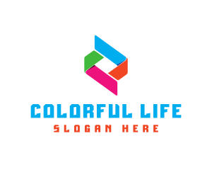 Colorful Ribbon Agency logo design