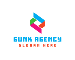 Colorful Ribbon Agency logo design