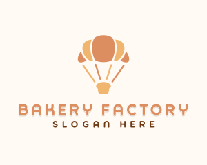 Croissant Parachute Bakery logo design