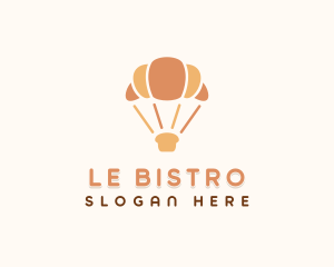 Croissant Parachute Bakery logo design