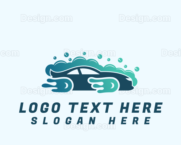 Car Wash Cleaning Bubble Logo