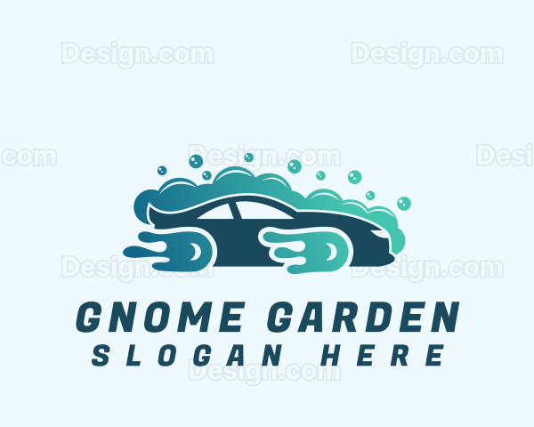 Car Wash Cleaning Bubble Logo