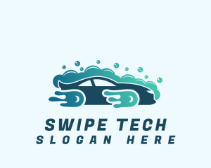 Car Wash Cleaning Bubble Logo