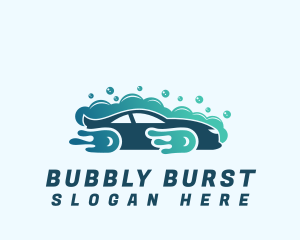 Car Wash Cleaning Bubble logo design