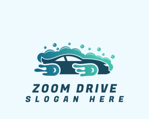 Car Wash Cleaning Bubble logo design