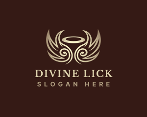 Spiritual Halo Wings  logo design