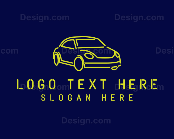 Yellow Neon Car Logo