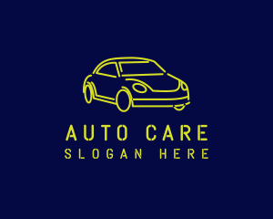 Yellow Neon Car logo design