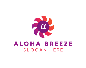 Gradient Flower Propeller logo design