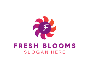 Gradient Flower Propeller logo design