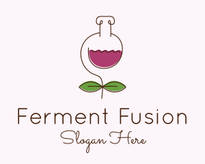 Wine Flower Flask logo design