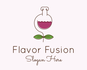 Wine Flower Flask logo design