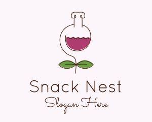 Wine Flower Flask logo design