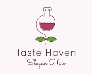 Wine Flower Flask logo design