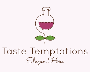 Wine Flower Flask logo design