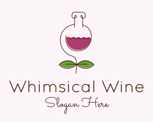 Wine Flower Flask logo design