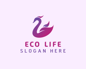 Leaf Swan Zoo logo design