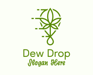 Cannabis Leaf Drop logo design