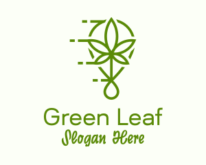 Cannabis Leaf Drop logo design