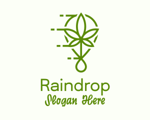 Cannabis Leaf Drop logo design