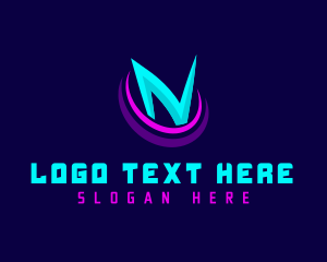 App - Cyber Gaming Letter N logo design