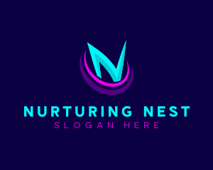 Cyber Gaming Letter N logo design