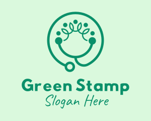 Green Organic Stethoscope  logo design