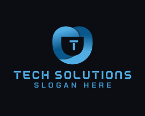 Tech Security Shield logo design