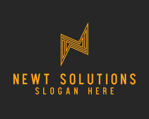 Golden Volt Letter N logo design