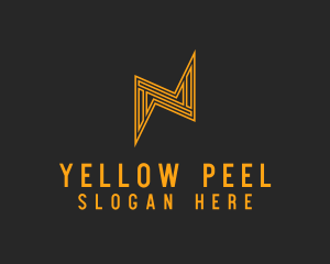 Golden Volt Letter N logo design