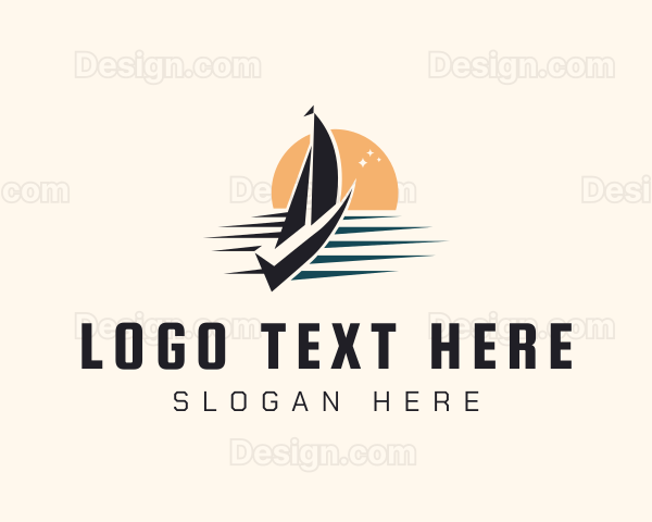 Yacht Sail Sunset Logo