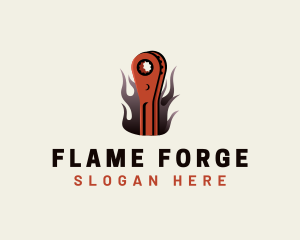 Torque Wrench Mechanic Fire logo design