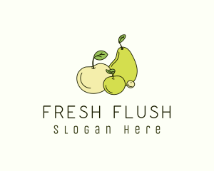 Apple Pear Fruits logo design