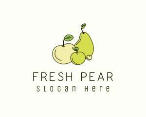 Apple Pear Fruits logo design