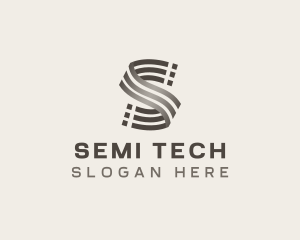 Cyber Tech Circuit Letter S logo design