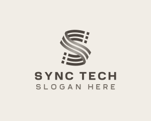 Cyber Tech Circuit Letter S logo design