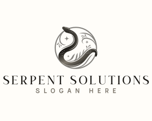 Serpent Floral Snake logo design