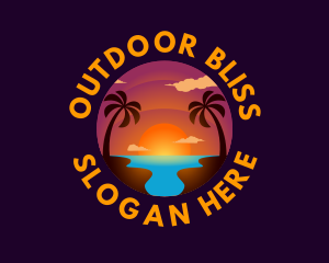 Sunset Island Travel logo design