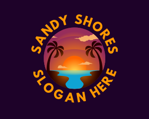 Sunset Island Travel logo design