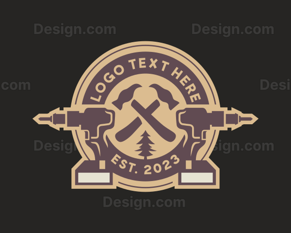 Carpentry Lumberjack Tools Logo