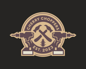 Carpentry Lumberjack Tools logo design