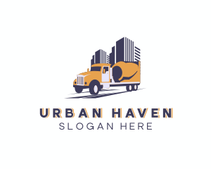 Urban Cement Mixer Truck logo design