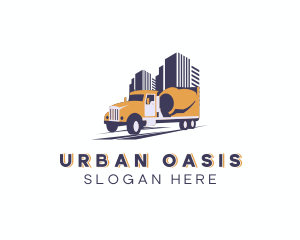 Urban Cement Mixer Truck logo design