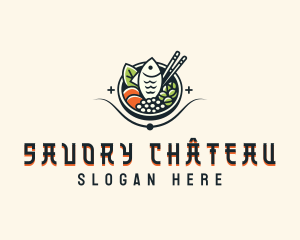 Fish Seafood Bowl logo design