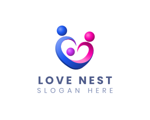 Family Love Heart logo design