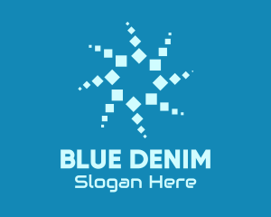 Blue Winter Snowflake logo design