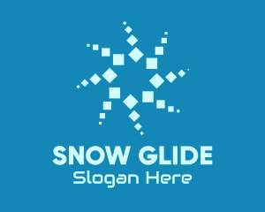 Blue Winter Snowflake logo design