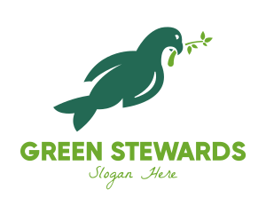 Green Peace Dove logo design